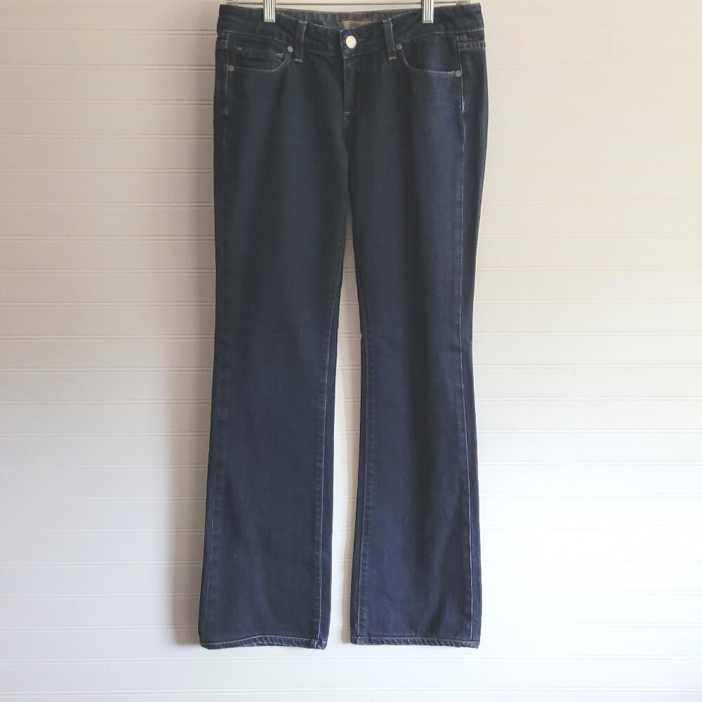 Paige Denim Bootcut Jeans Size 27 Dark Wash Benedict Canyon Stretch USA
